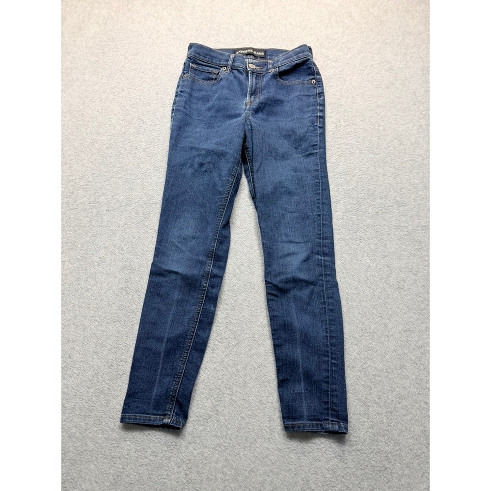 Express Jeans Legging Womens 0 Dark Wash Mid Rise Skinny Denim Blue Stretch